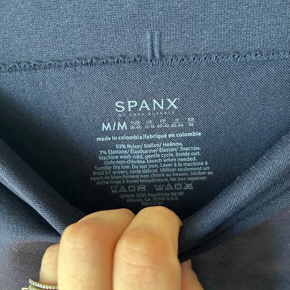 Spanx NWT medium Shaping Navy Blue High Rise Ankle Leggings Women - Picture 5 of 7